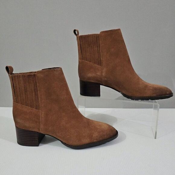 Sam Edelman Kaiti Zip Ankle Bootie Womens 7.5 Brown Suede Low Heel Western NEW - Picture 3 of 13